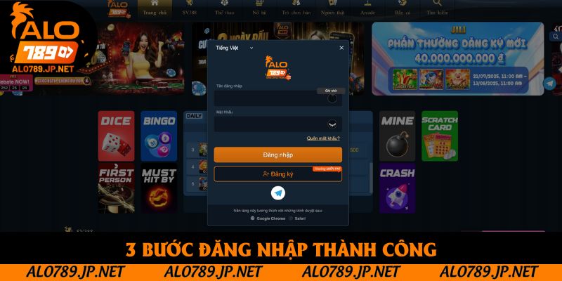 TRANG CHỦ 61 3 bước đăng nhập thành công