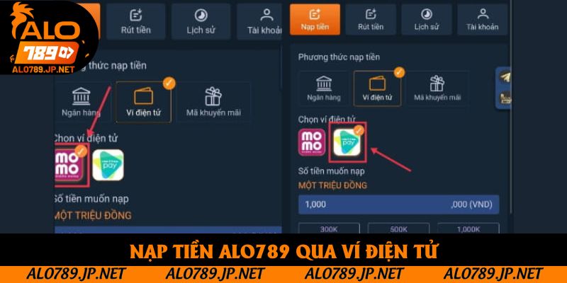 Nạp Tiền Alo789 - Hướng Dẫn 2 Phương Thức Giao Dịch 3 Nạp tiền Alo789 qua ví điện tử